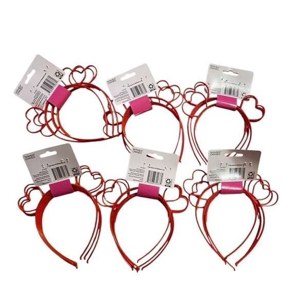 21 Heart Shaped Head Bands Valentine’s Day Giveaway Classroom NEW Red Kids - Picture 1 of 5